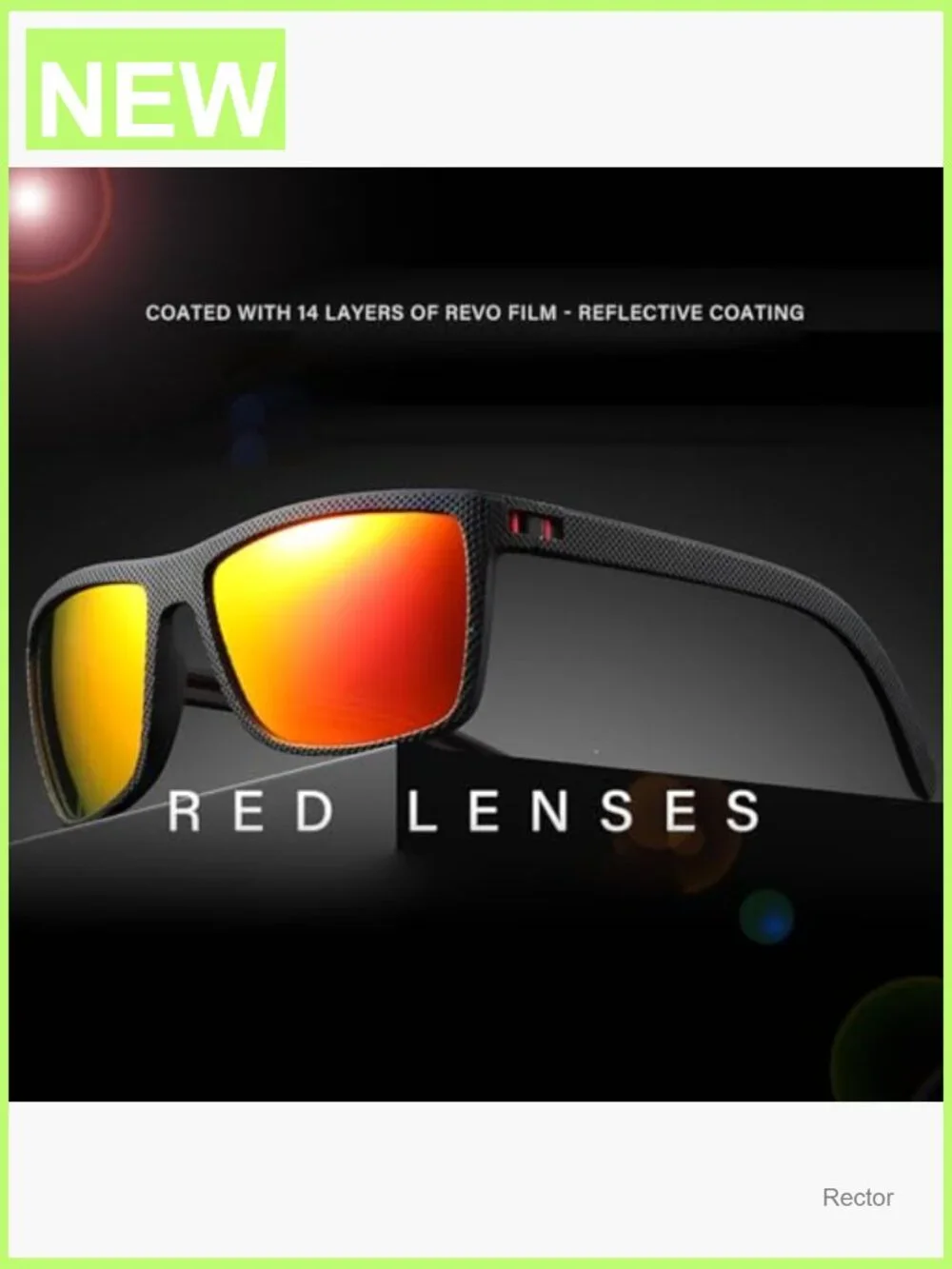 Square Polarized Sunglasses Men Vintage Driving